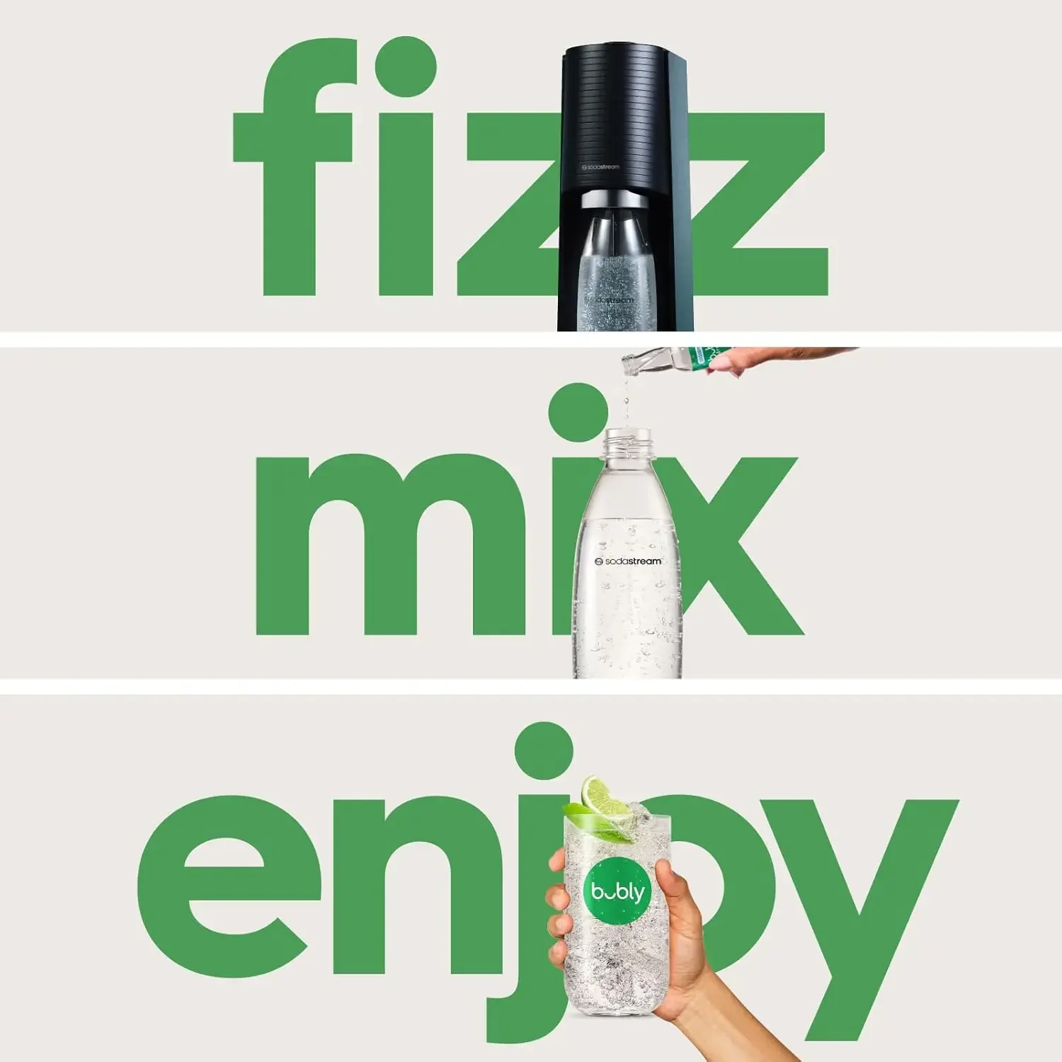 Terra Sparkling Water Maker Bundle (Black), with CO2, DWS Bottles, and Bubly Drops Flavors 2