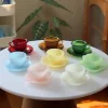 1:6 doll house mini model furniture accessories Glass texture tea cup saucer/ coffee cup eight piece set 1