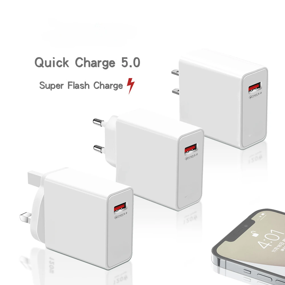 GAN USB 휴대폰 충전기, QC 5.0 4.0 3.0 고속 충전 어댑터, 아이폰 14, 13, 12, 삼성, 화웨이, 리얼미 충전기
