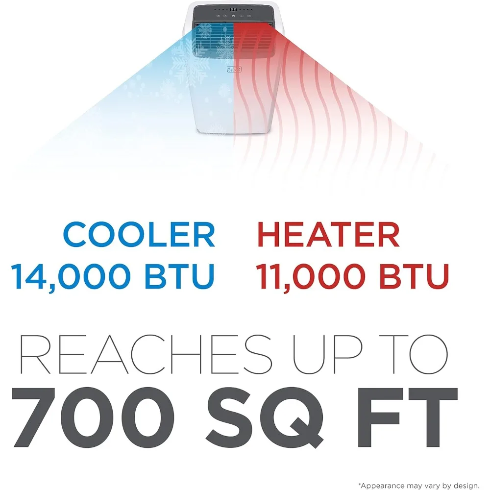 Air Conditioner, 14,000 BTU Air Conditioner Portable for Room and Heater up to 700 Sq. Ft. with Remote Control, White 4