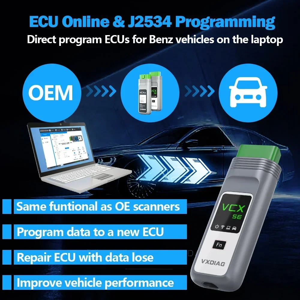 VXDIAG VCX SE per Mercedes Benz Auto Strumento diagnostico OBD2 MB Star C6 DoIP Test attivo Diagnosi di tutti i sistemi Codifica Programmazione - immagine 2