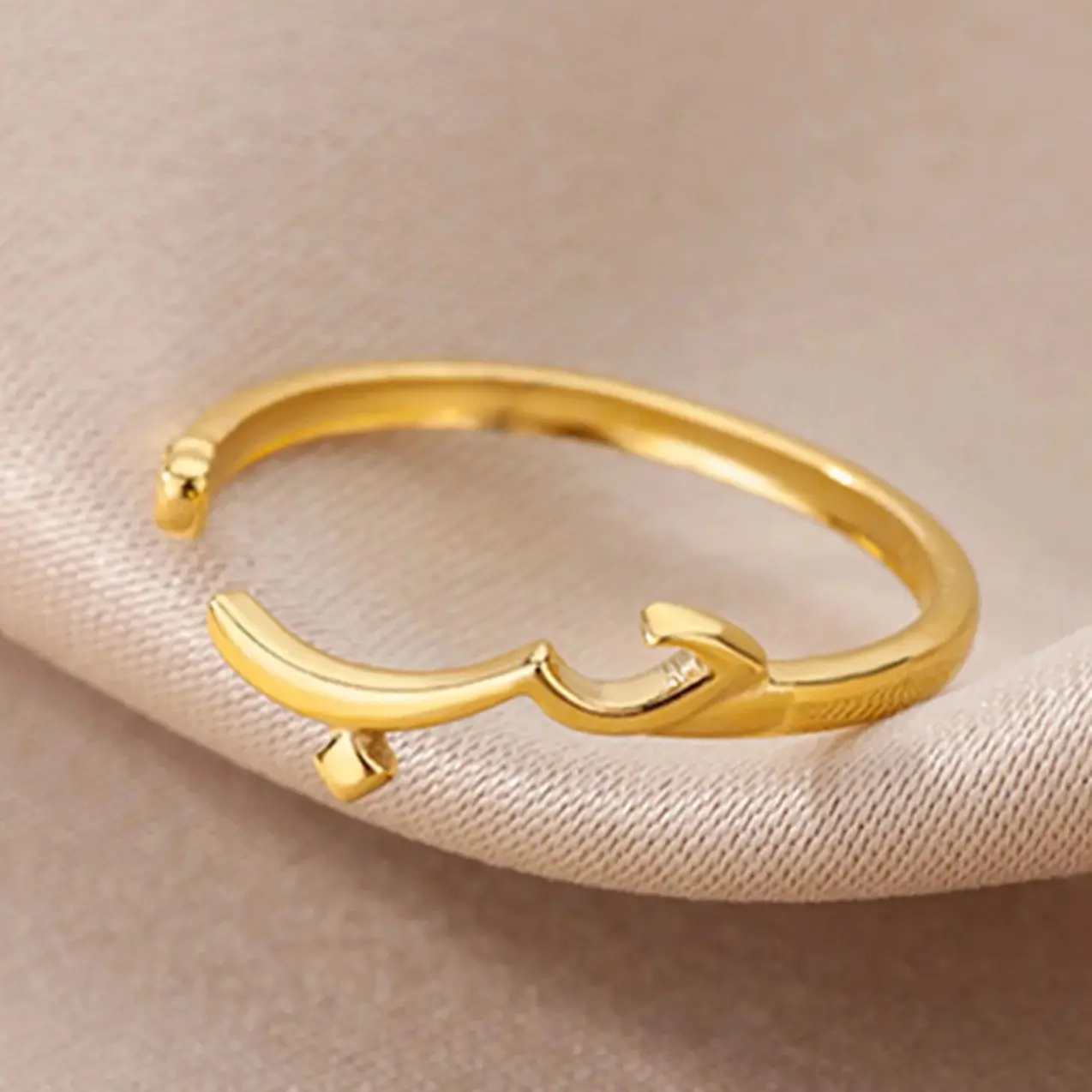 Minimalist Stainless Steel Arabic Love Rings For Women