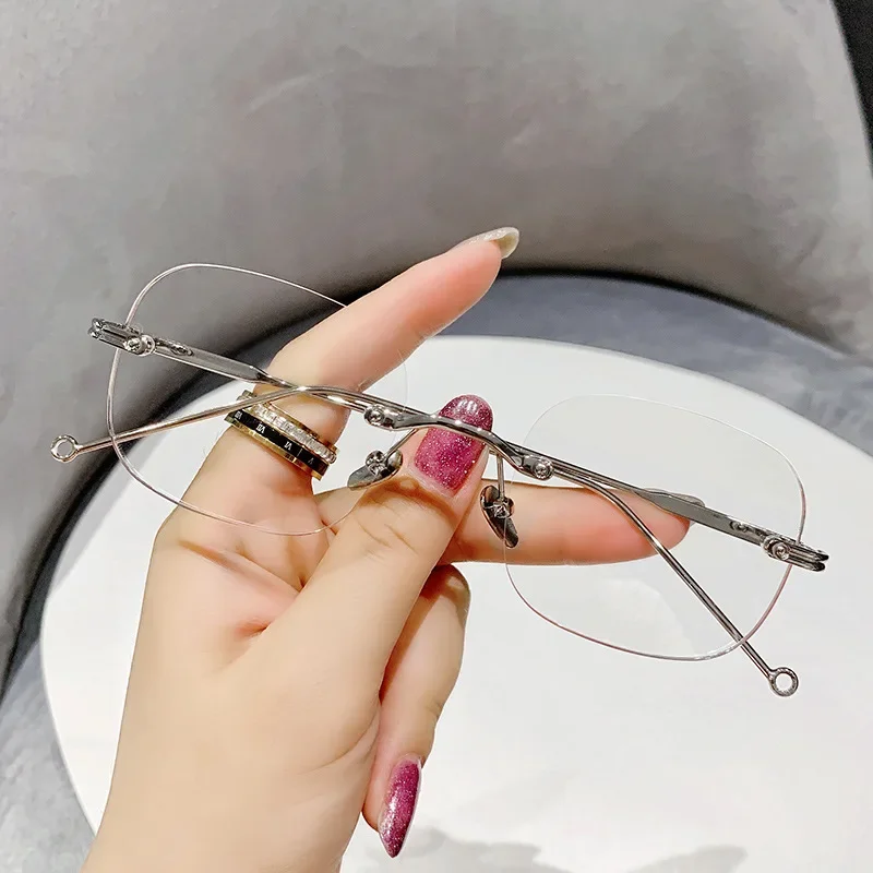 Unisex Fashion  Anti Blue Light Glasses Clear Glasses Computer Glasses WYB Style Rimless Eyeglasses Plain Eyewear Face Decor