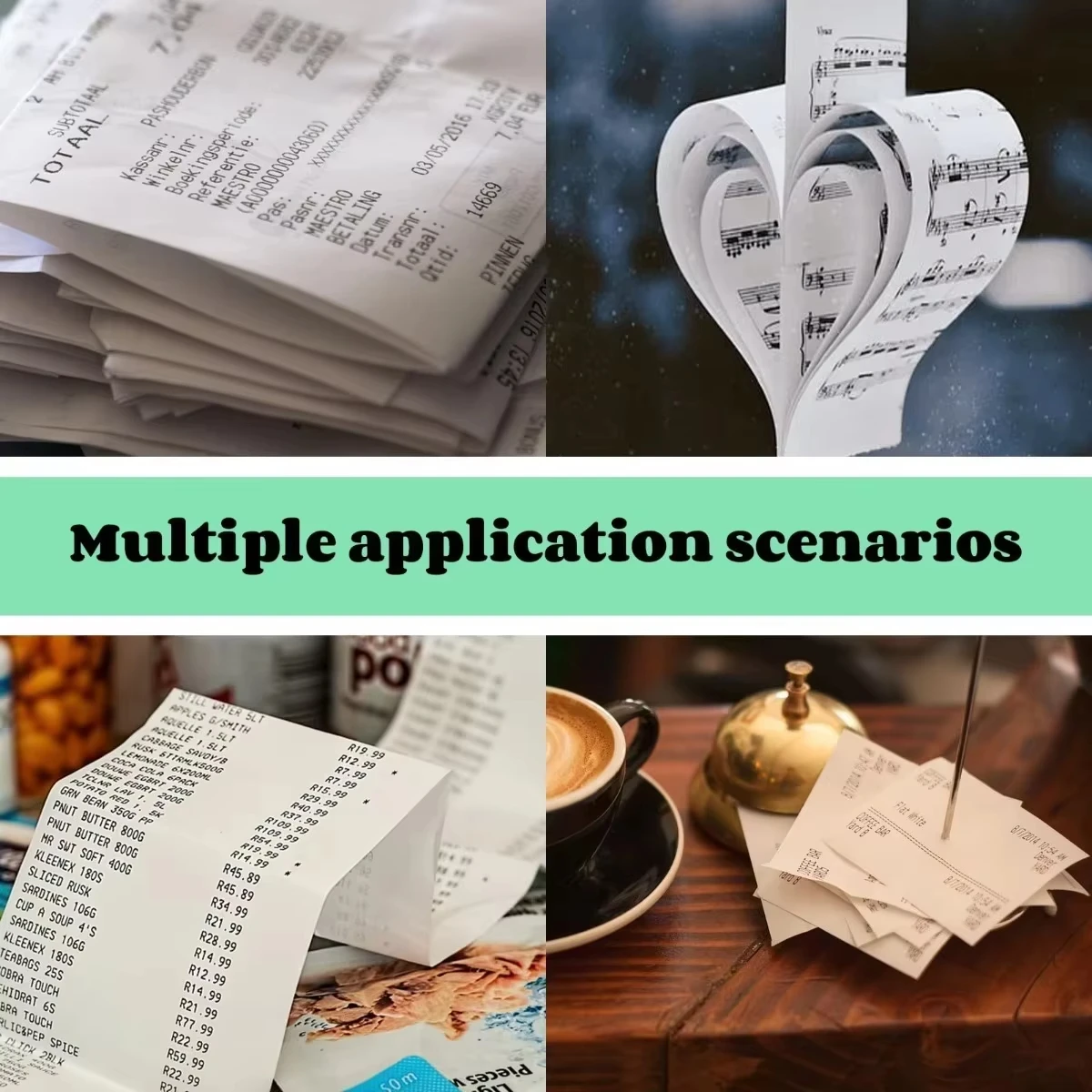 57x30mm 논스틱 화이트 그레이 감열지 - 퇴색 방지 및 BPA 프리, 이벤트 기록/미술 프로젝트에 이상적