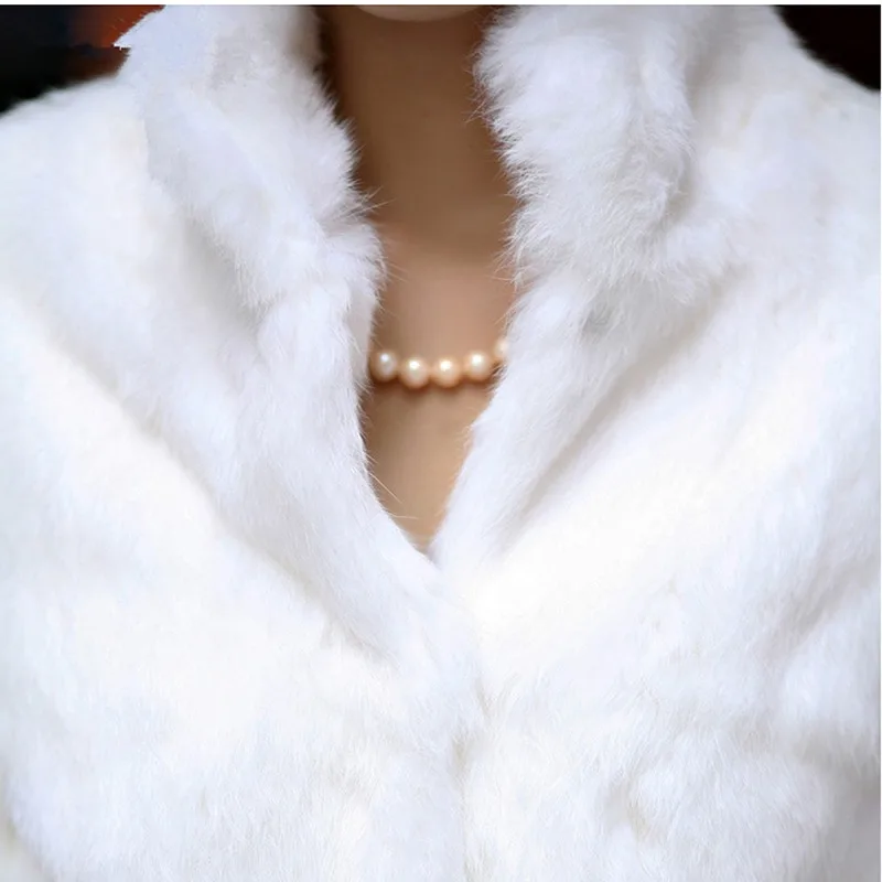 Winter New Women Imitation Fur Coat Fluffy Plush Outcoat Female Faux Rabbit Fur Outwear Fashion Solid Color Warm Long Sleeve