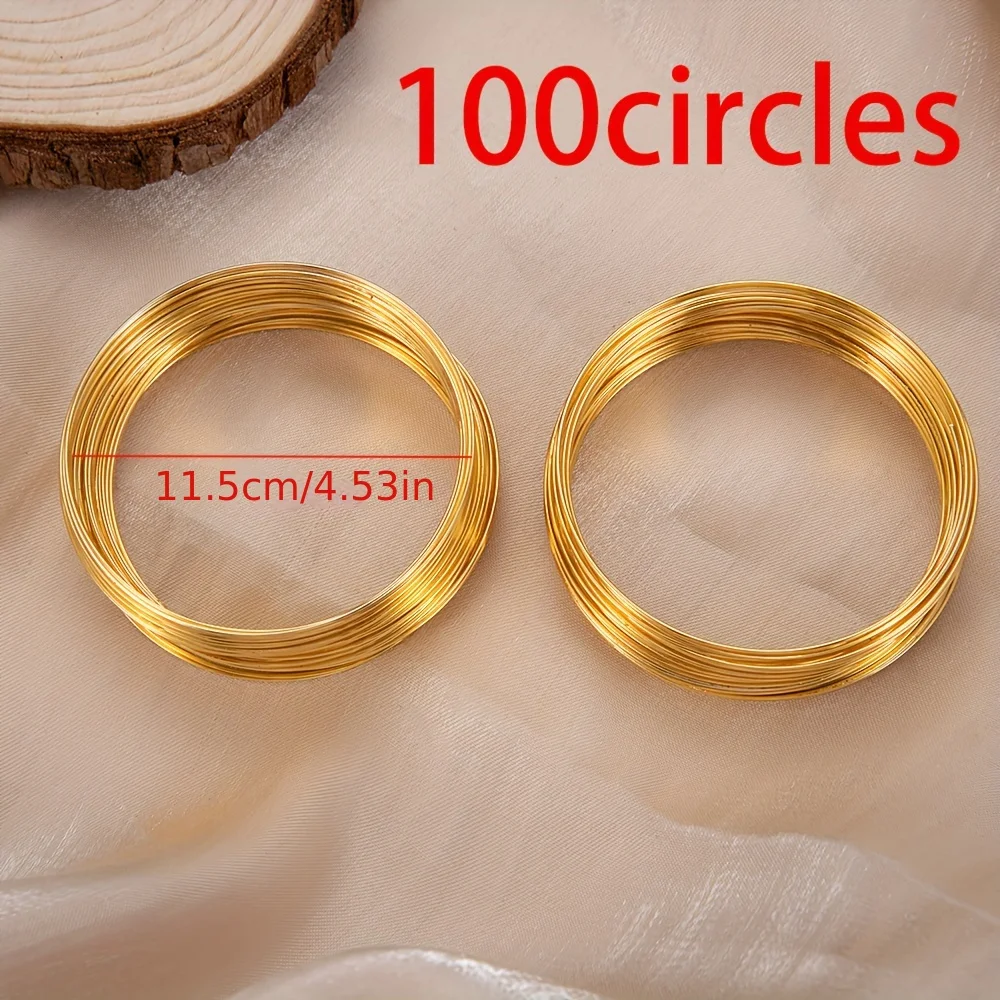 100 Ringe Memory Wire Eisendraht Schleife 55 mm 60 mm 115 mm für DIY Federarmband Perlen Schmuckherstellung Komponenten – Detail 10