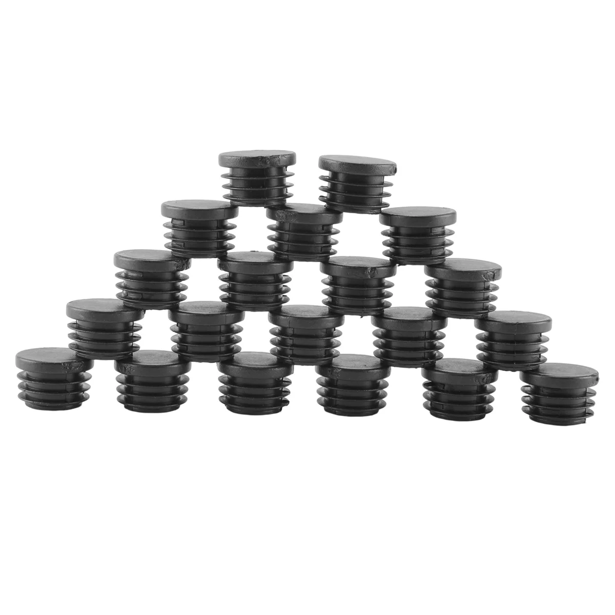 

20 шт., черные пластиковые концевые заглушки, диаметр 25 мм, Круглые трубчатые вставки