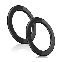 MagSafe Magnetic Ring Holder with Adhesive Strong Magnet - Wall Mount Stand for Cellphones and Tablets (2 Black)