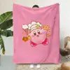 Cartoon Stars K-Kirby Wave Printed Blanket Picnic Blankets Warm Blanket Soft and Comfortable Blanket Home Travel Birthday Gift 4