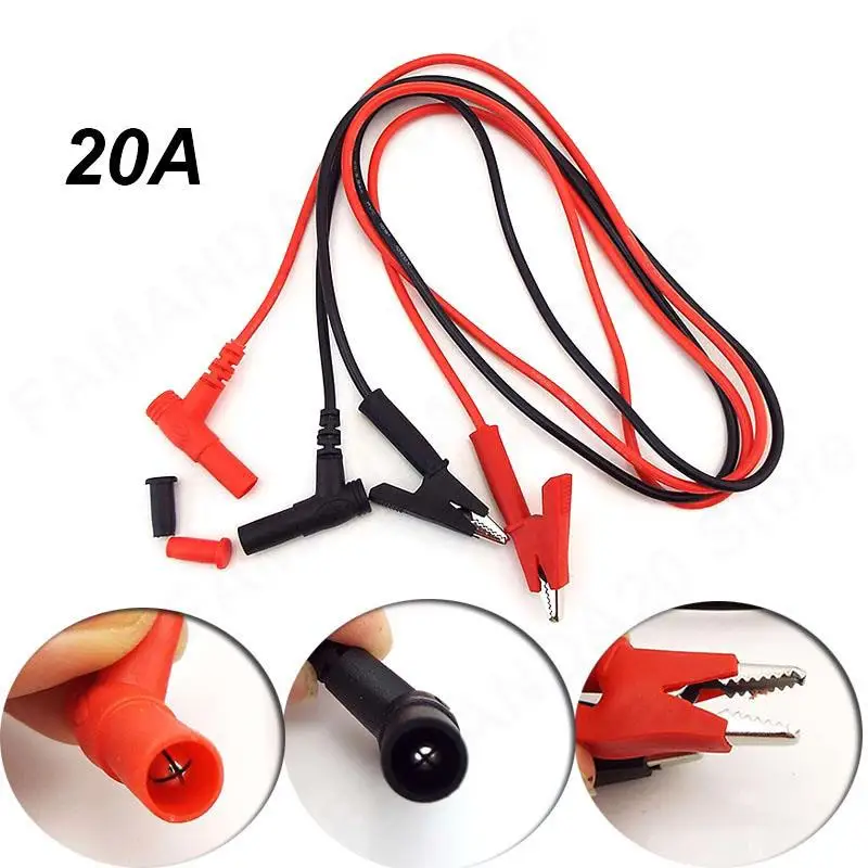 Alligator Crocodile Clip to 4mm Banana Plug Test Lead wire Connector Cable Probe Dual Head For Multimeter Measure diy Tools M20