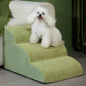 애완 동물 계단 고양이 개 계단 2/3 계단 경사로 소파, 강아지 노인 강아지 미끄럼 방지 탈착식 사다리 등반 보조 높은 소파 침대, 애완 동물 용품