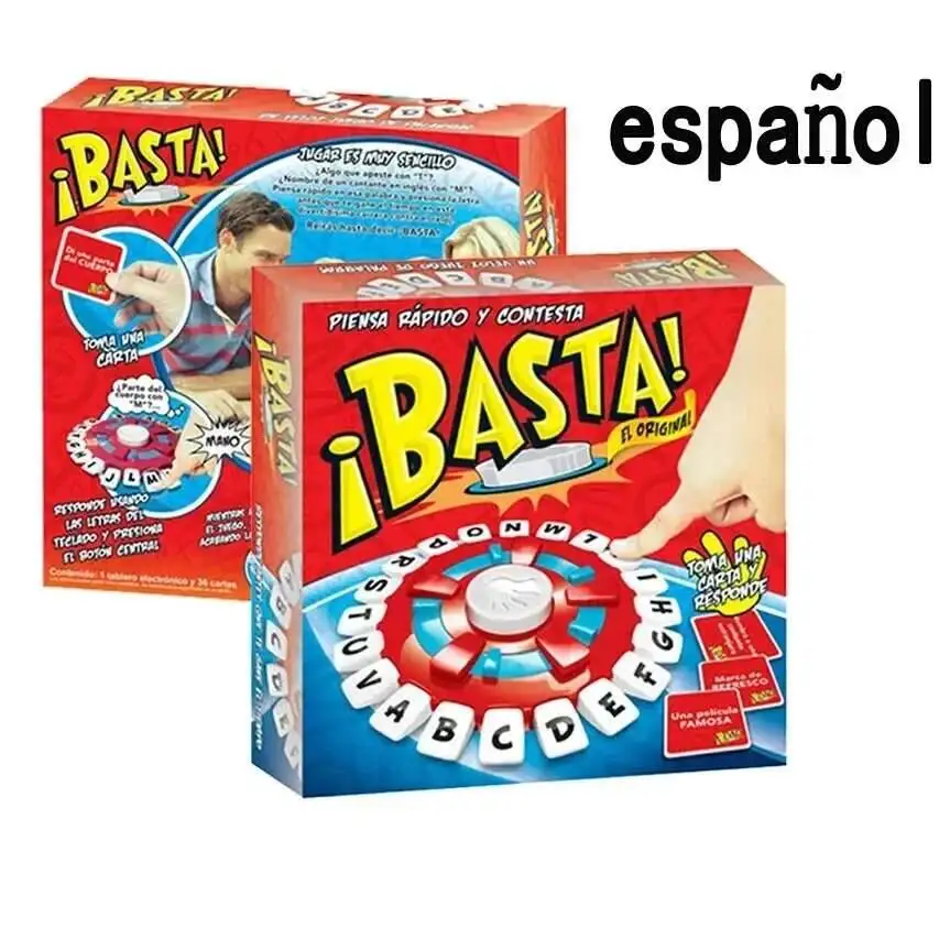 New Basta Spanish Word-English Tapple Games Version Quick Thinking Letter Pressing Board Game