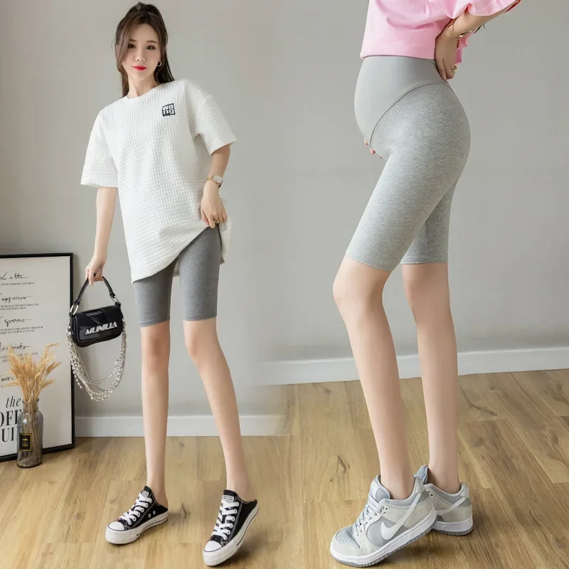Summer Thin Cotton Maternity Half Legging Sports Casual Yoga Belly Legging Clothes for Pregnant Women Pregnancy Shorts