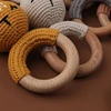 1Pc Bunny Bear Wooden Ring Crochet Cartoon Animal Rabbite Rattle Toy Mobile Pram Crib Newborn Molar Chewing Teether Education 4