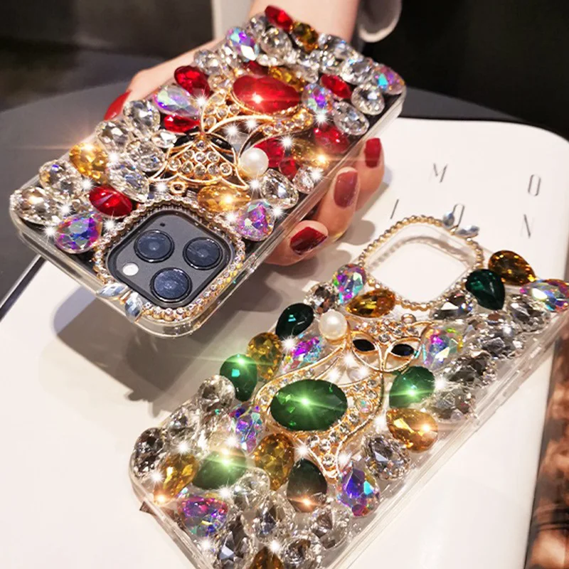 Fashion 3D Cute Cartoon Animal Fox, Bling Glitter Rhinestone, Diamond Phone Case For iPhone, 7 8 11 12 13 14 15 Plus XS Pro Max