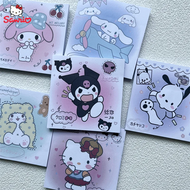 

Kawaii Sanrio Hello Kitty Pochacco Cinnamoroll Cartoon Sticky Note Message Post Memorandum Can Be Pasted Thicken Life Supplies