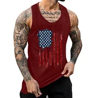 Mens Fitness Gyms Tank Top Us Independence Day Prints Men Sleeveless Shirt Male Breathable Sportswear Vest Gyms Running Vest New - Image 2