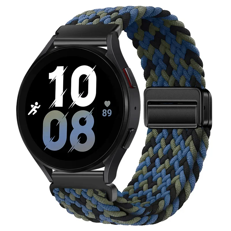 Magnetic Braided Solo Loop Nylon Strap - Breathable Wristband Accessory, 22mm