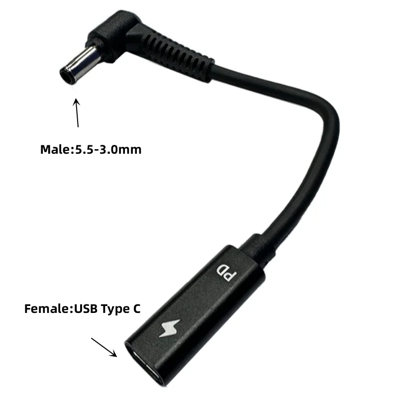 Universal USB-C Laptop Charger Power Adapter Converter with Multiple DC Plug Sizes