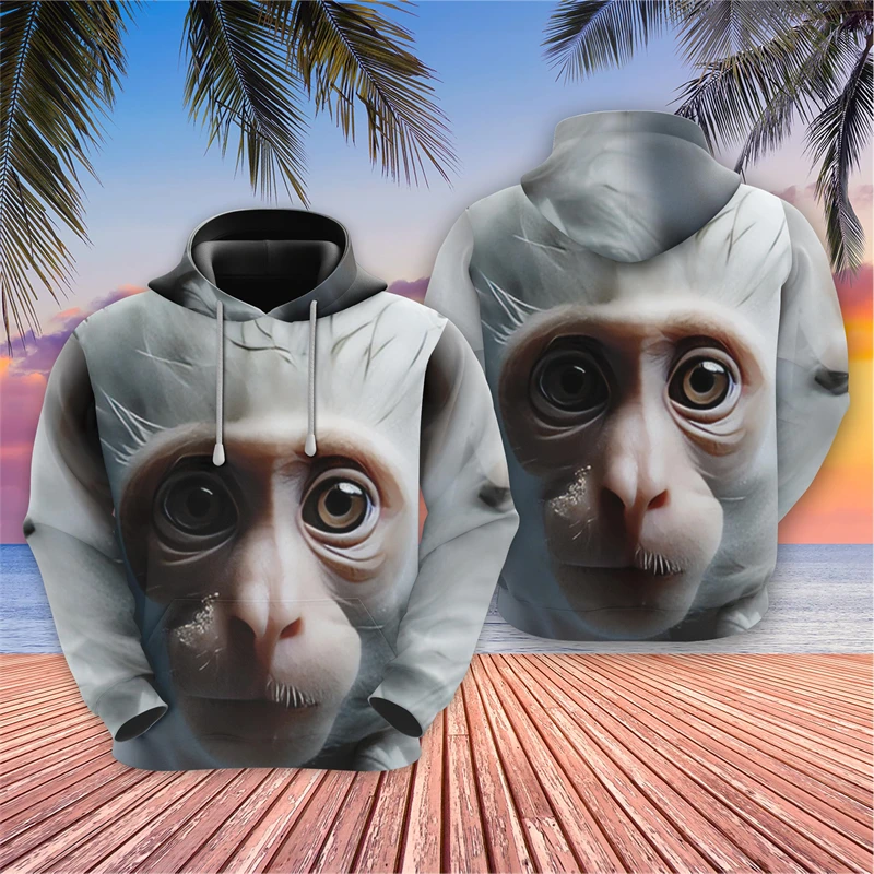 thumbnail image 1 of Sudaderas con gráficos de monos de hip hop, sudaderas con capucha de animales divertidos para hombres, ropa casual, lindos suéteres de simios, chándales kawaii, camisetas Y2k, 1 of 5