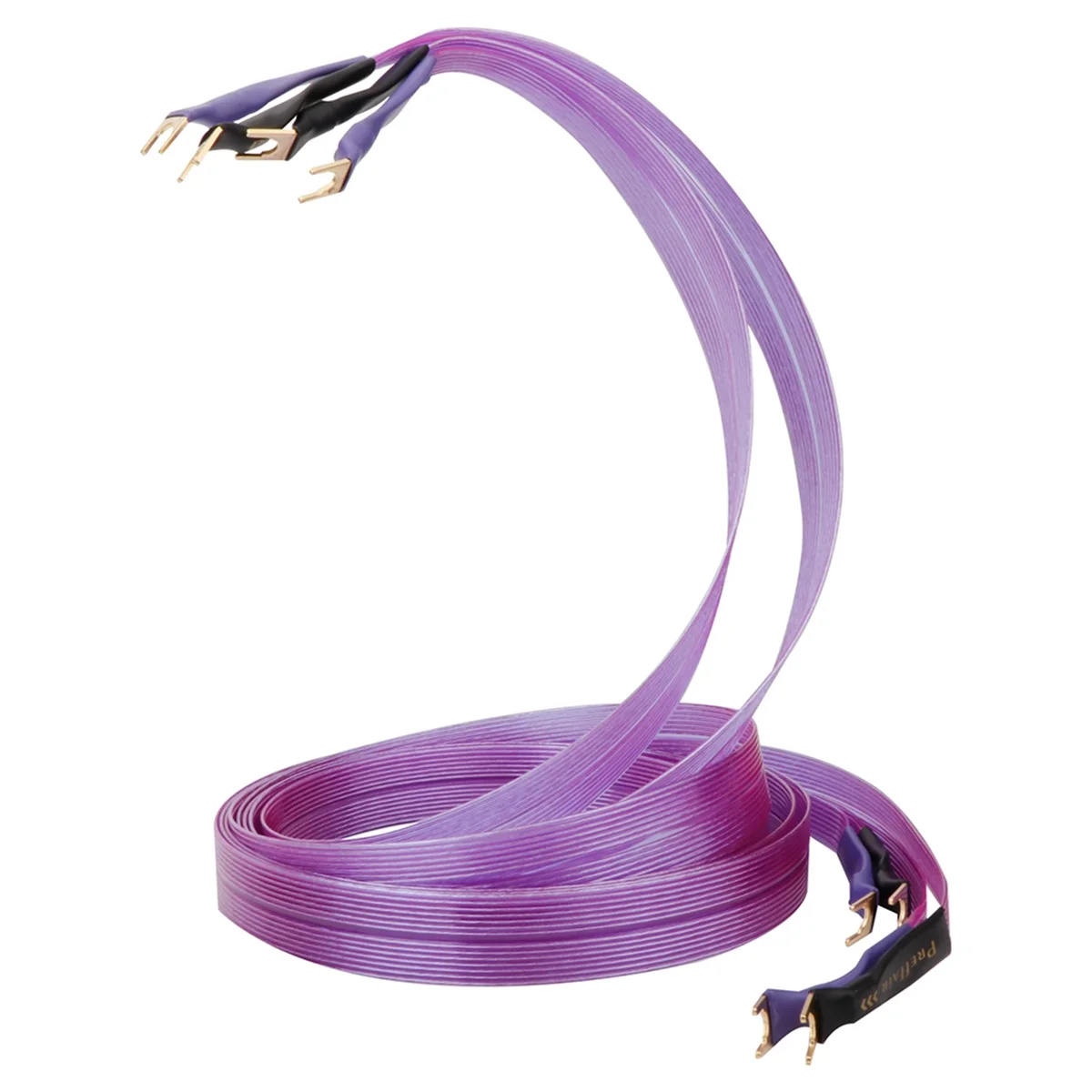Hot sale HiFi OCC Speaker Cable Hi-End Pure Copper Belt with Serrated -Plated Y Plugs Cable Speaker Amplifier