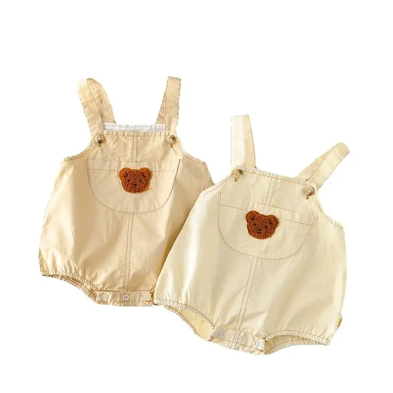 Summer Baby Romper for 0 2 Years Old Lightweight Bear Embroidered