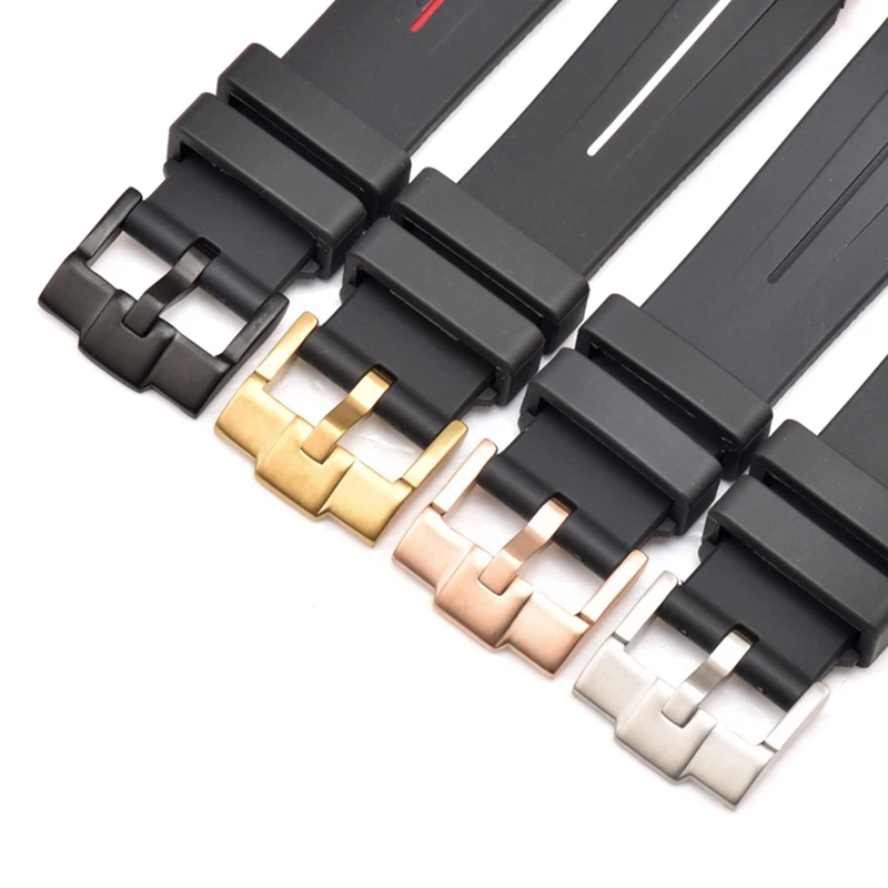 SCHIK 20mm 22mm 21mm Rubber Watch Band For Rolex Strap Brand Watchband Men Replacement Wrist Watch Accessories