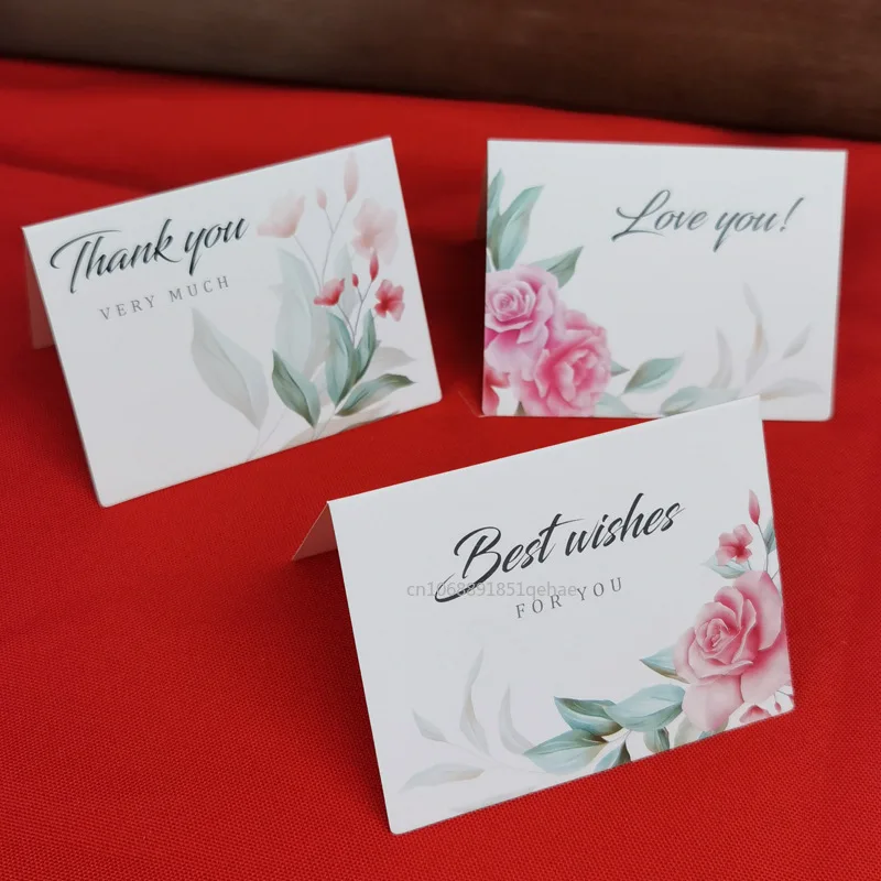 50/30/10pcs Thank You Card For Supporting Business Package Decoration Best Wishes I Love You Business Card Party Gift Card Decor