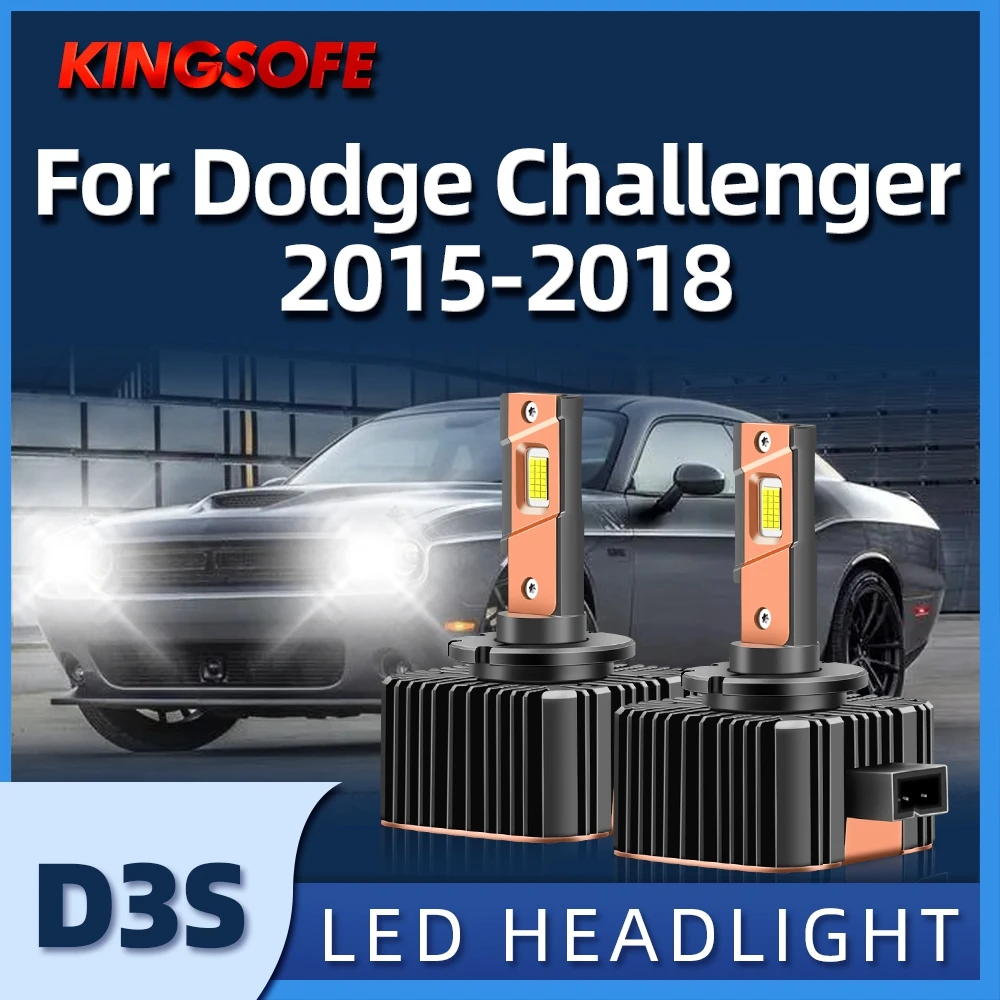 

KINGSOFE 45000LM LED Headlights D3S 120W Turbo LED CSP Chip 6000K White 12V 24V For Dodge Challenger 2015 2016 2017 2018