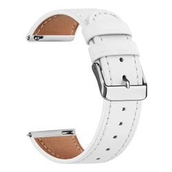 Premium 20mm Leather Watch Band Strap - 20mm (White)