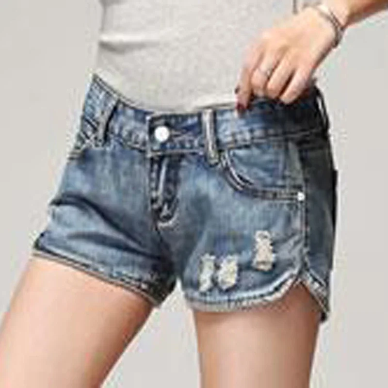 Women's Sexy Super Shorts Summer Fashion Denim Cotton Splicing Broken Hole Ladies Skinny Club Shorts Jeans