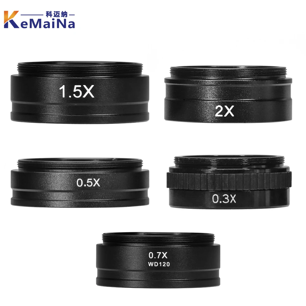 0.3X/0.5X/0.7X/ 1.5X/2X Barlow Auxiliary Objective Glass Lens For 10A C-MOUNT Lens Industrial Video Microscope Objective