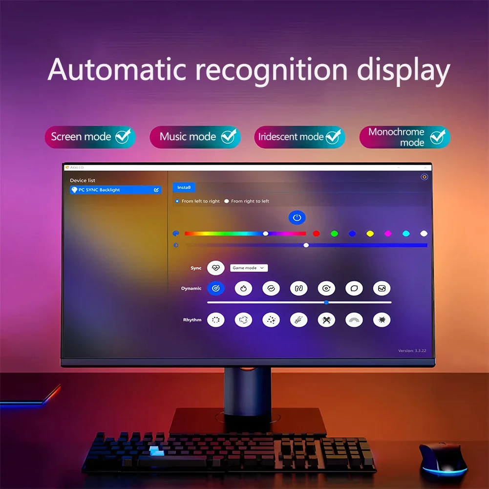 【Daily Deals】 1Set LED Strip Backlight For Computer Screen Music Game Sync 24/27/32/34" Screen Gaming Amosphere Ambient Smart TV.