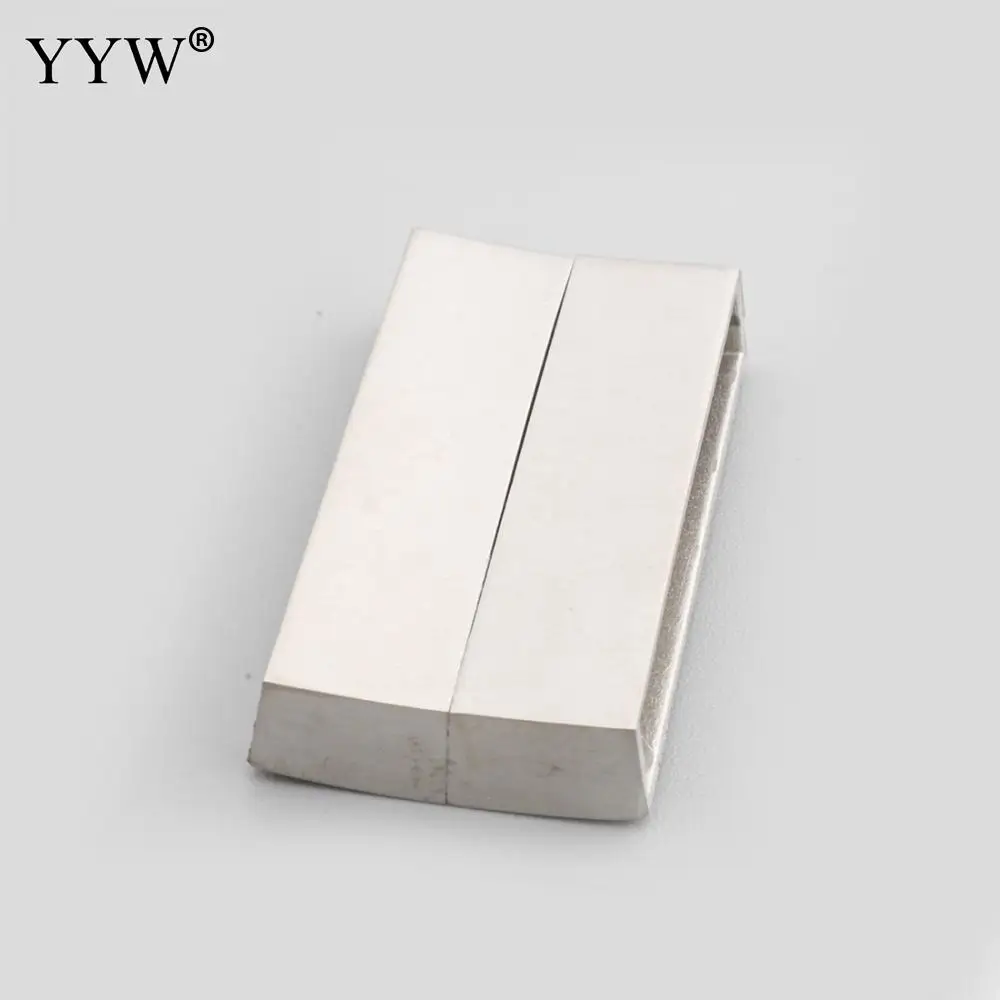 10PCs Stainless Steel Magnetic Clasp Rectangle 37x19x6mm Hole:Approx34x4mm Necklace Bracelet Clasp Jewelry Making DIY Connectors