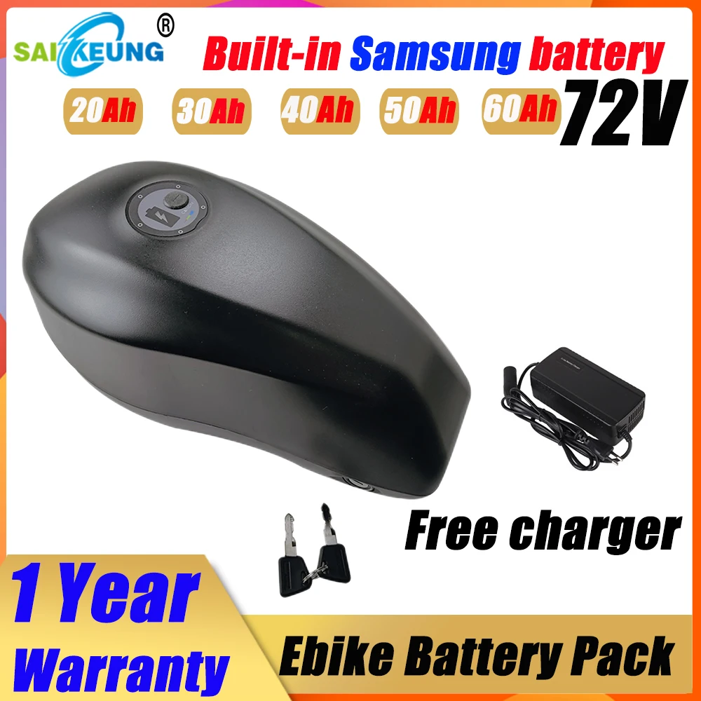 

FuelTank 72v 50ah Lithium Battery 3000w Motor Electric Bicycle Scooter Motorcycle Bafang 2000w 20 30 40 50AH 60 Ah Bateria 72 V