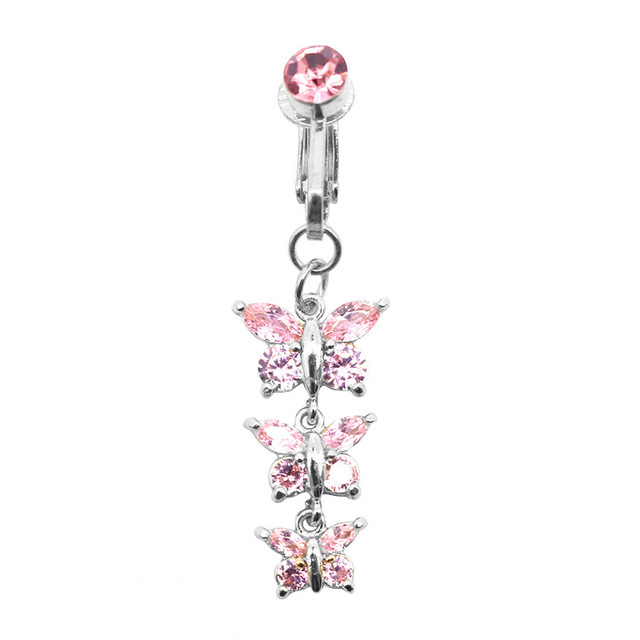 Fake Belly Butterfly Fake Belly Piercing Butterfly Clip On Umbilical Navel Fake Pircing Butterfly Cartilage Earring Clip