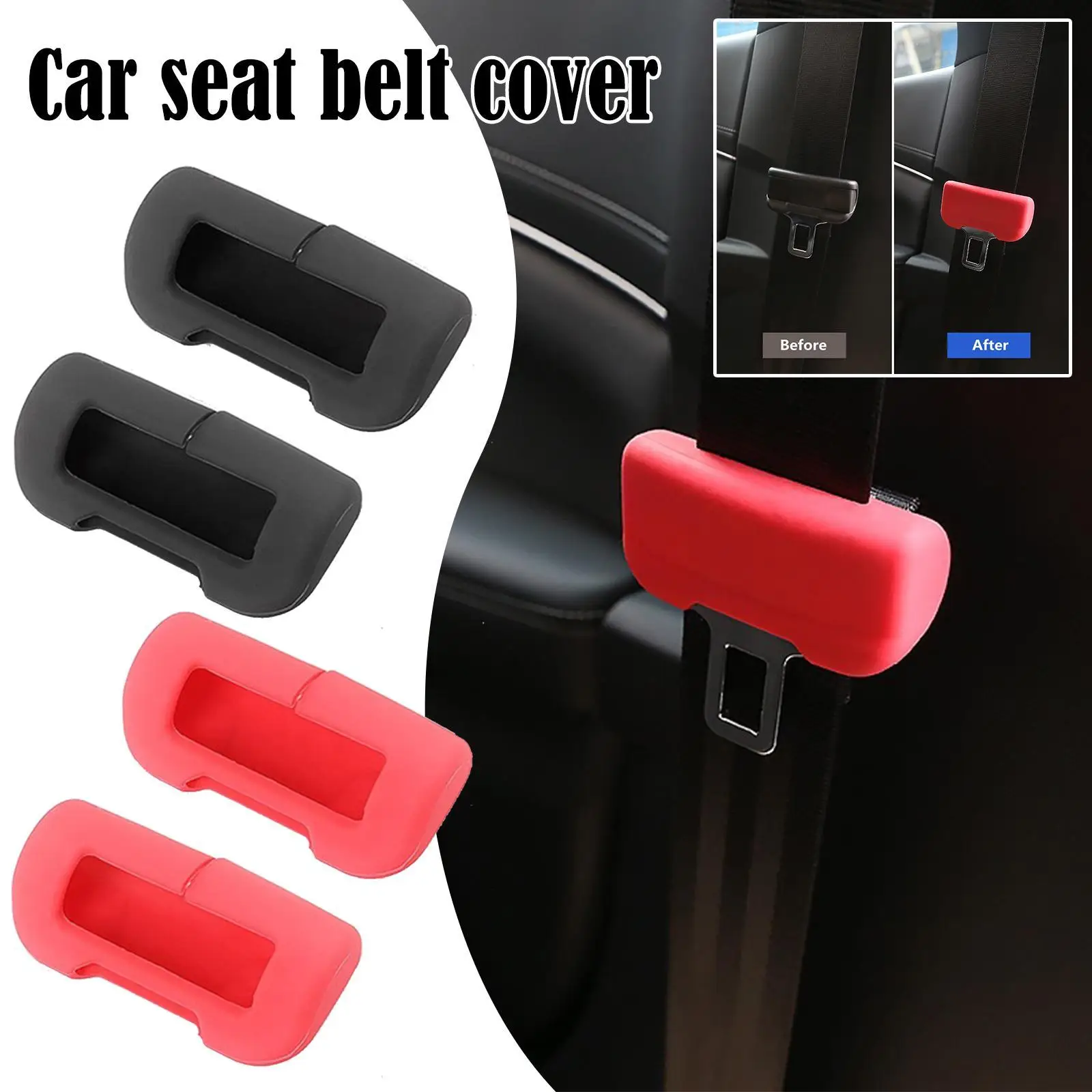 2pcs for Tesla Y Seat Belt Buckle New Car Safety Belt Cover Silicone Collision Avoidance Car Protector Accessories