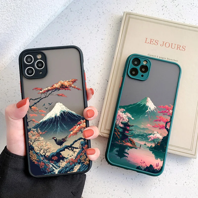 Japanese Aesthetic Mountain Landscape Shockproof Phone Case