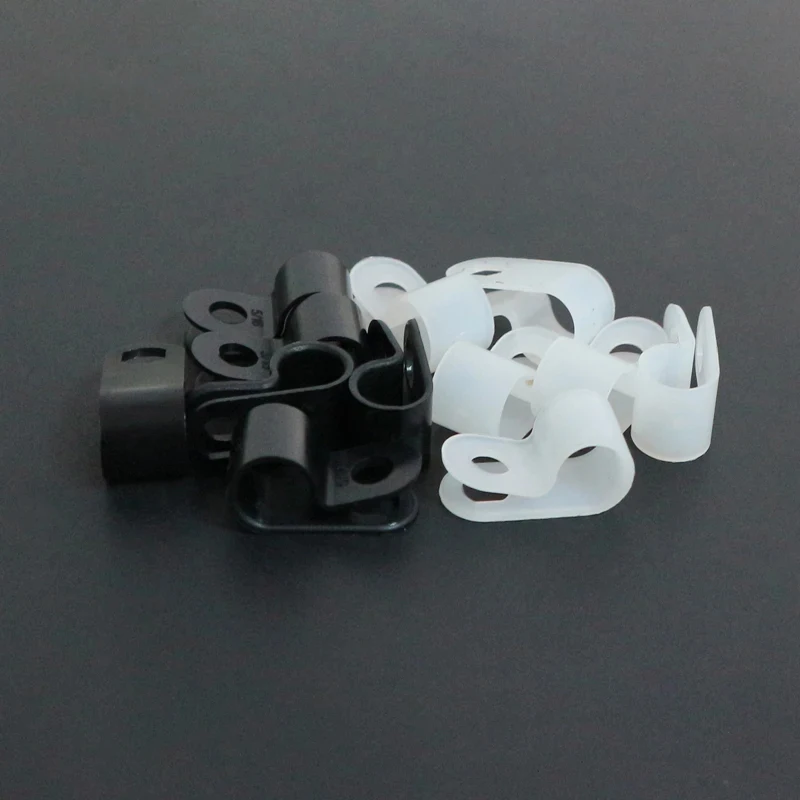 3.3 5.3 6.4 8.4 10.4 13.2 16 19 Plastic R-Type Nylon Cable Clamp Clips Hose Fasteners Mounting Fix Hardware Electrical Fittings