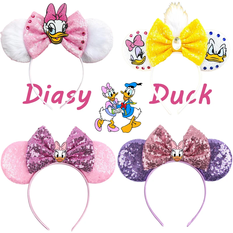 Cute Daisy Duck Hair Bands For Girls Carnival Anime Cartoon Donald Accessori Per Capelli Donna Disney Mickey Ears Fasce Regalo Per Bambini