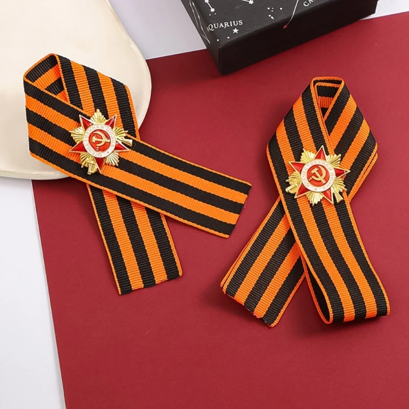 1941-1945 Russian Victory Day with Soviet George Ribbon Medal Brooches ...
