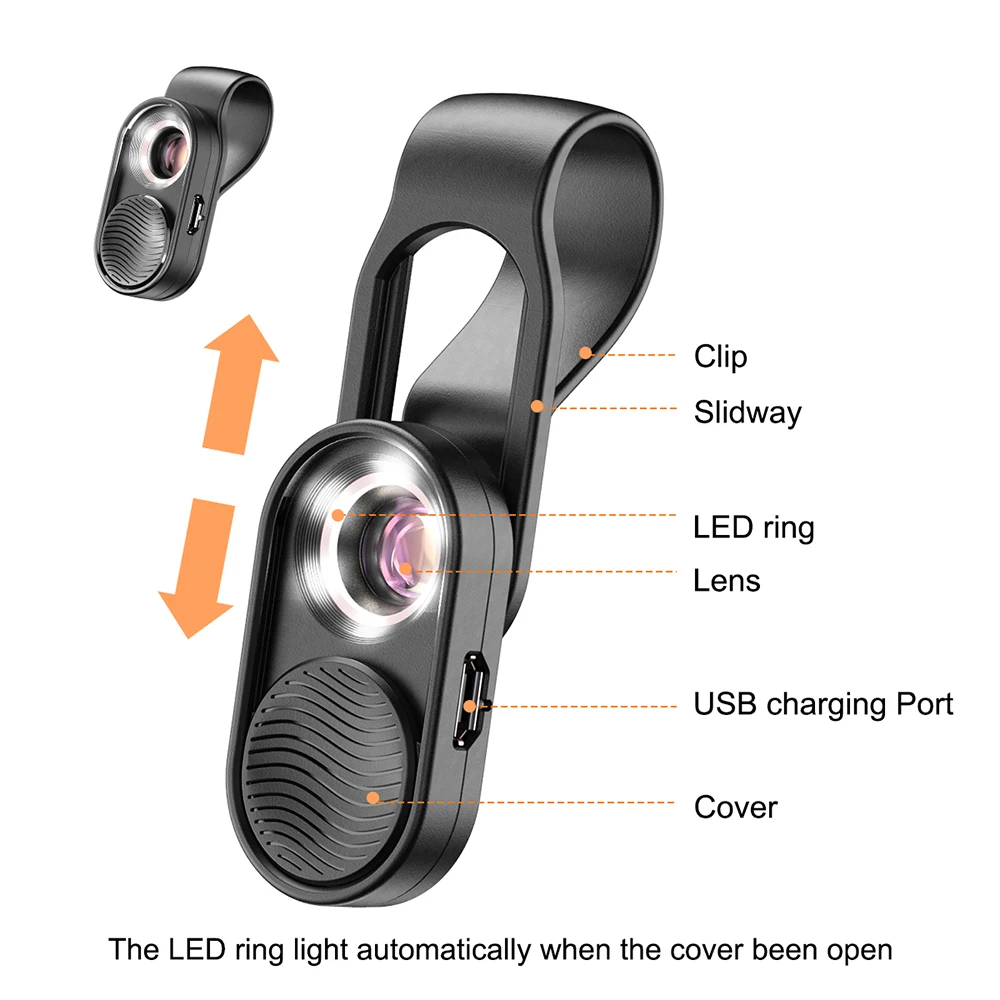 Lente macro del teléfono, microscopio 100x para Android / iphone, cámara en  miniatura con bolsillo portátil CPL de luz led, compatible con accesorios  para teléfonos inteligentes. - K&F Concept