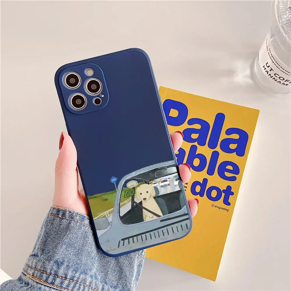 Whimsical Cartoon Couples Dog Phone Case - Soft Silicone Cover