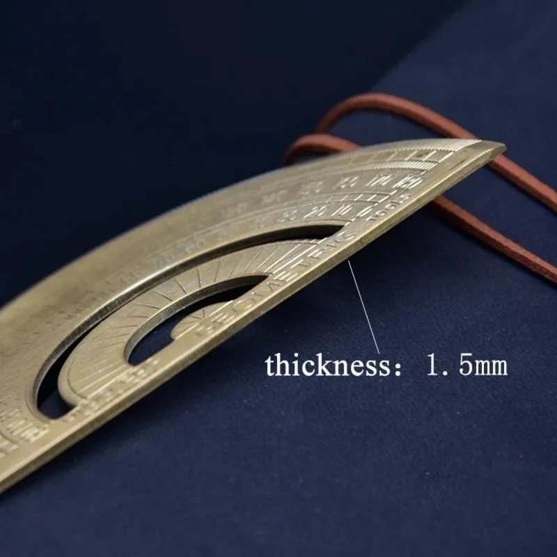 1PC 0-180도 금속 황동 구리 각도기 사무실 학교 수학 지리 미술 디자인 학생 시험용 측정 도구