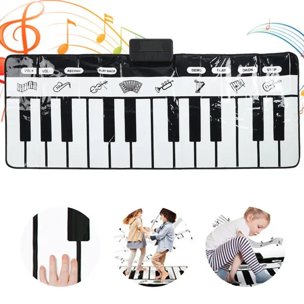 179x72cm grande piano musical jogando esteira 24 teclas piso teclado  instrumento tapete multifunções jogo criança brinquedo educativo presente  de