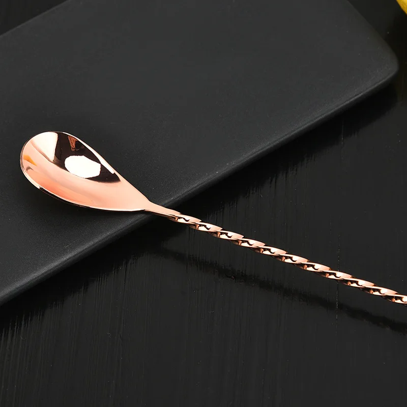 Stainless Steel Spiral Handle Cocktail Spoon Bartender Mixing Spoon Drink Shaker Muddler Stirrer Bar Barware Kitchen Accessories