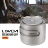 Lixada 1600ml Titanium Pot Ultralight Portable Hanging Pot with Lid and Foldable Handle Outdoor Camping Hiking Backpacking 2
