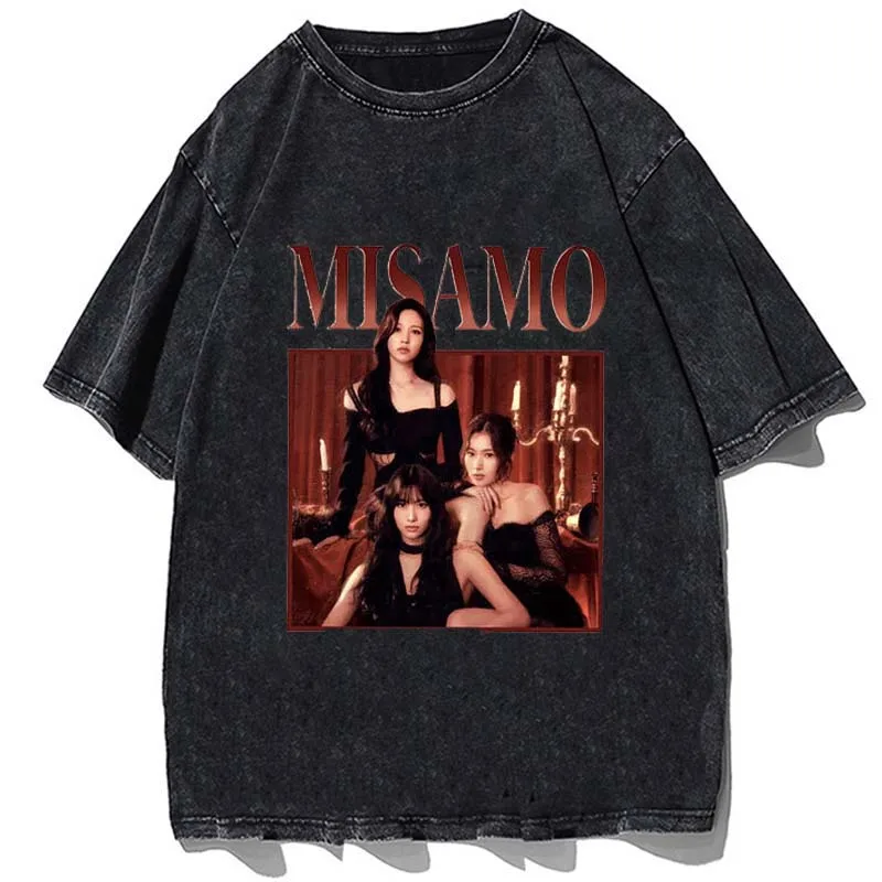 

Vintage Twice Misamo Momo Sana Mina T-Shirt Cotton Summer Short Sleeve Oversized Tops Harajuku Fashion Y2k Women Men Tee Shirt