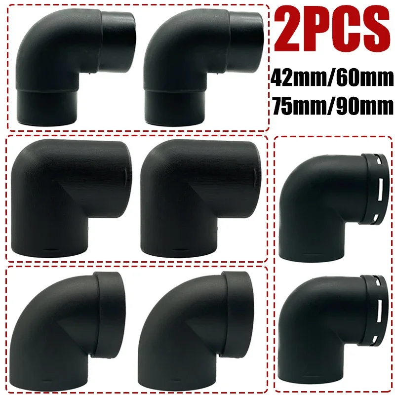 2X 42/60/75/90mm Plastic L-Shaped Air Pipe Elbow Outlet Connector For Webasto Eberspaecher Diesel Parking Car Heater Accessories diesel heater exhaust pipe air diesel heater duct pipe heater duct connector air heater exhaust connector car heater accessories