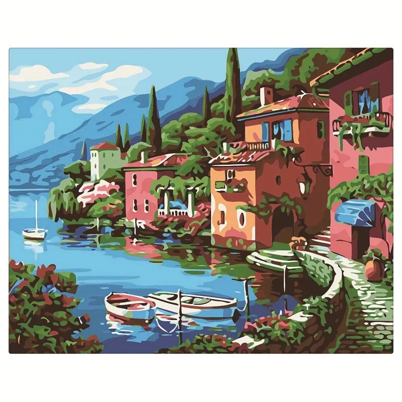 

22123-Tulip diy цифровая картина маслом Акриловая картина с цветами Взрывная ручная работа пейзаж картина